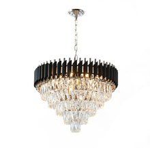  GL411C24CH - Chandelier Black and Chrome